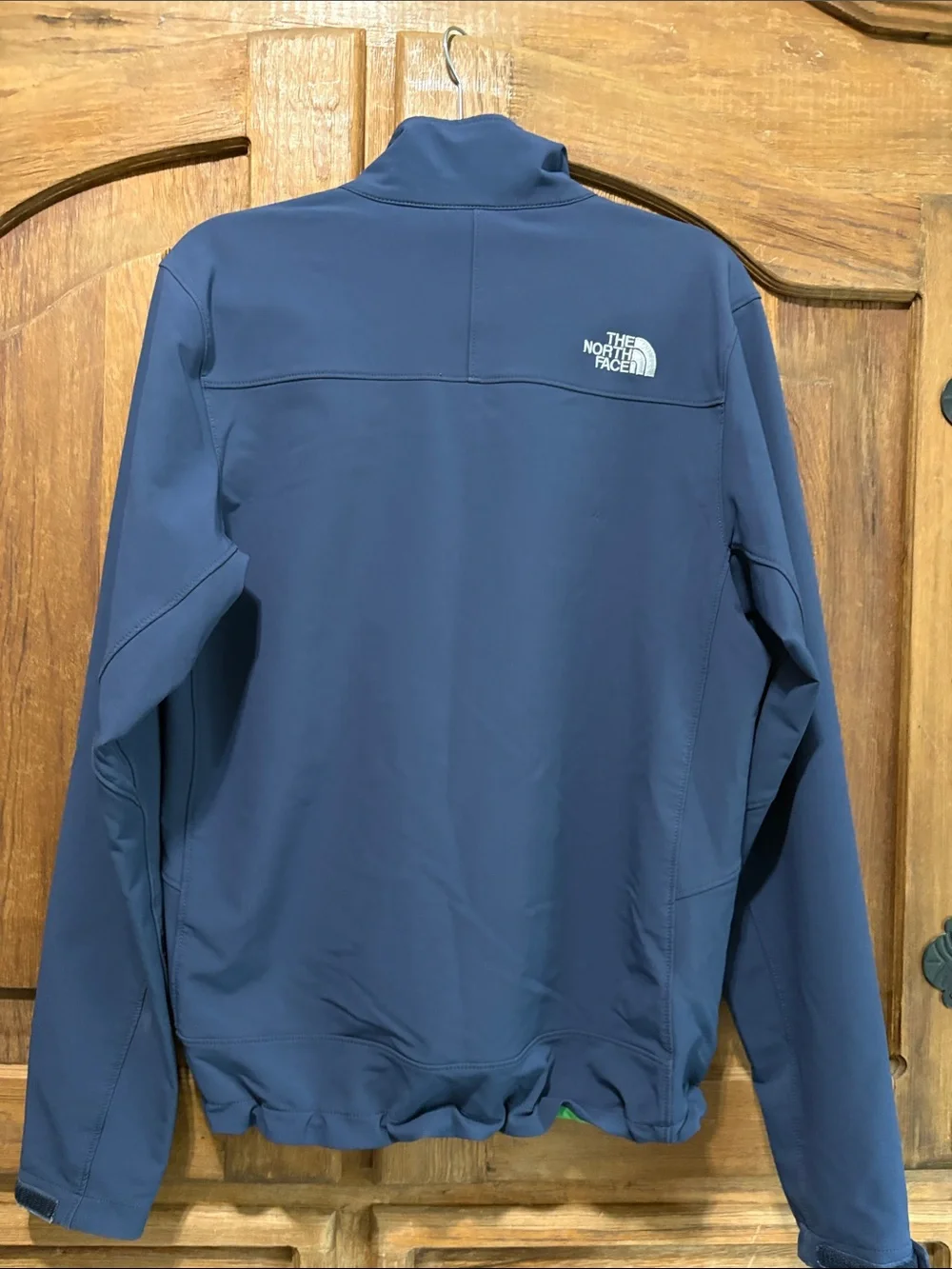 The North Face Men’s Navy Jacket with Green Zippers